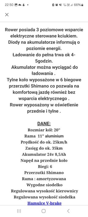 Rower elektryczny Hopper składany