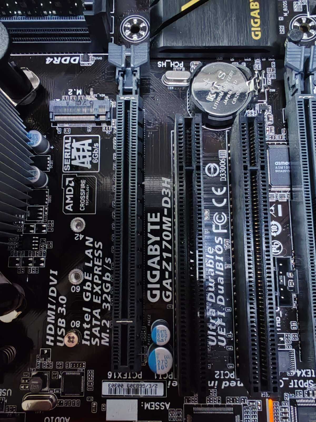 Gigabyte GA-Z170M-D3H + cpu: Intel Core i7-6700K + озу 16 gb