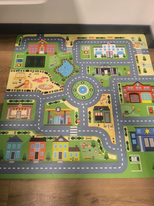 Дитячий ігровий килимок-пазл ева  “Містечко з дорогами” 92*92см