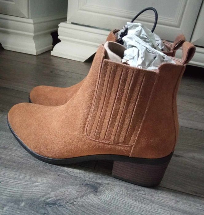 Nowe buty botki skórzane damskie rozmiar 39