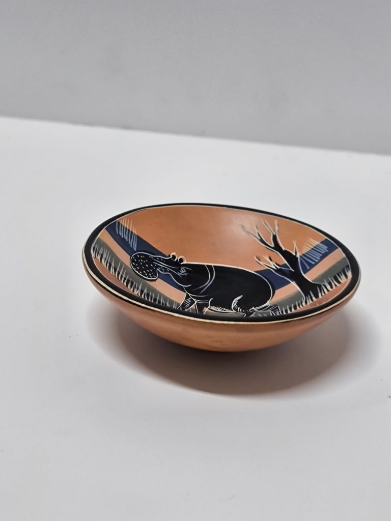 Tigela artesanal decorativa africana Tanzânia (10cm)