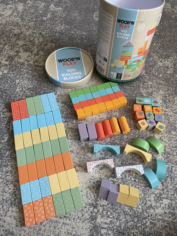 Construção Wood’N Play 100 Building Blocks