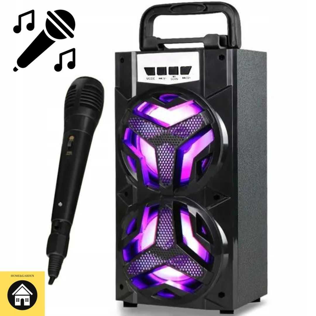 Wieża Kolumna Głośnik Bluetooth LED Karaoke + GRATIS Mikrofon