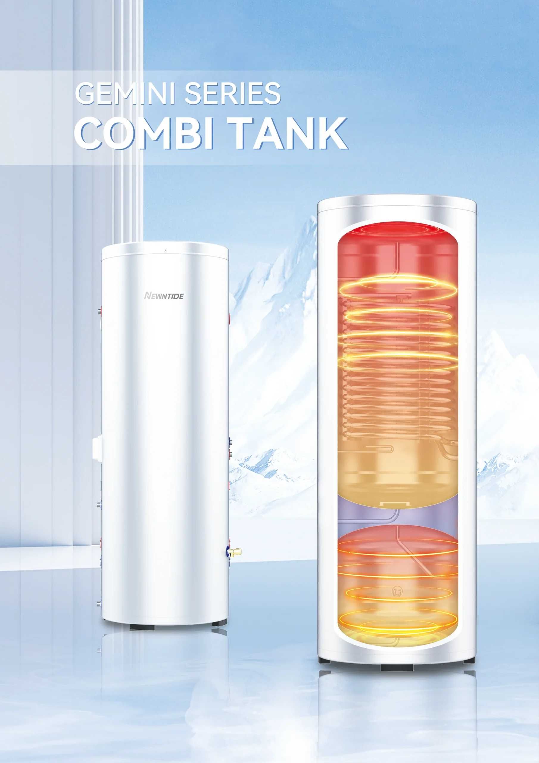 Zbiornik, Bojler do C.W.U, Pompy Ciepła, Bufor, 300l+110l, Stal INOX
