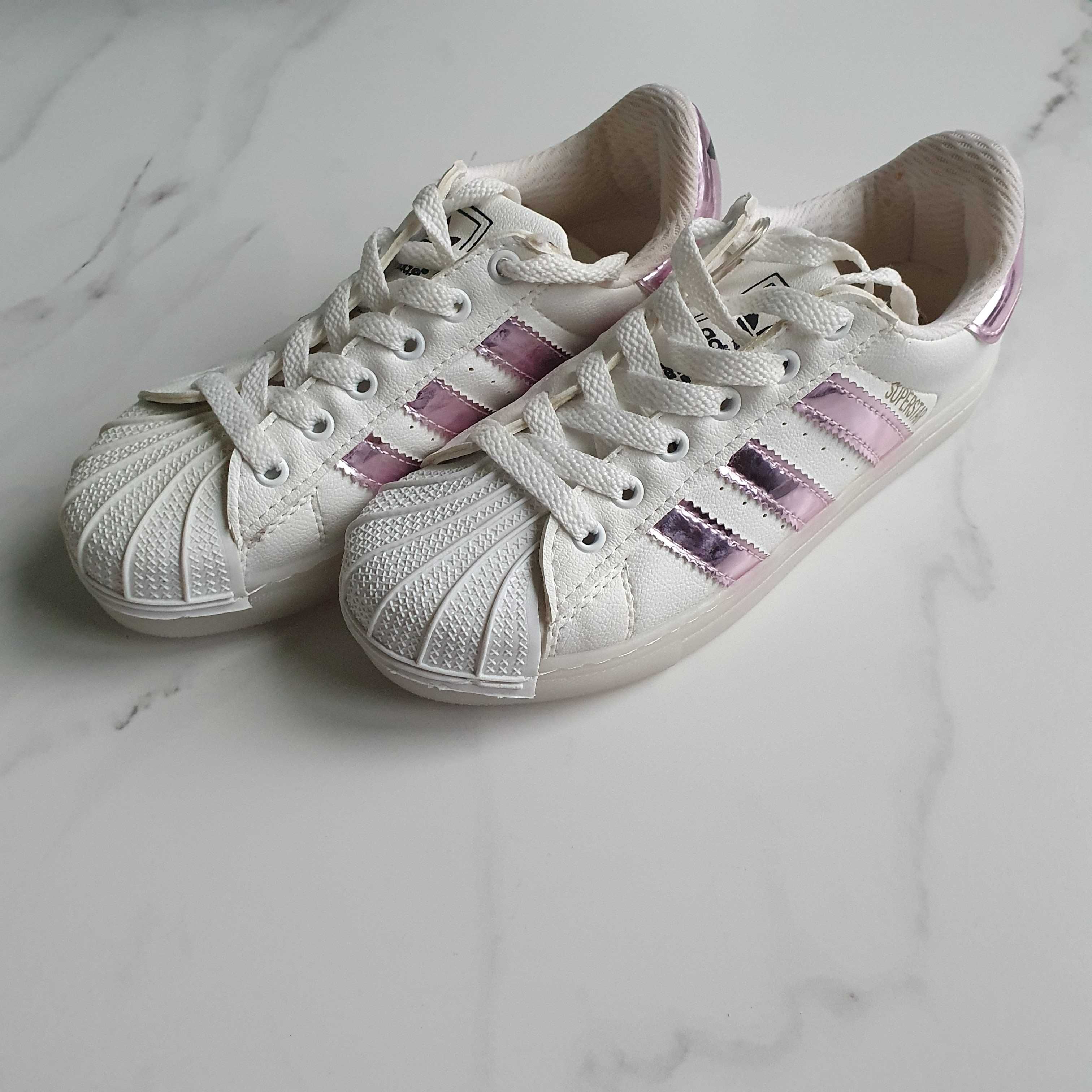 Buty sportowe adidas biało-różowe r. 34