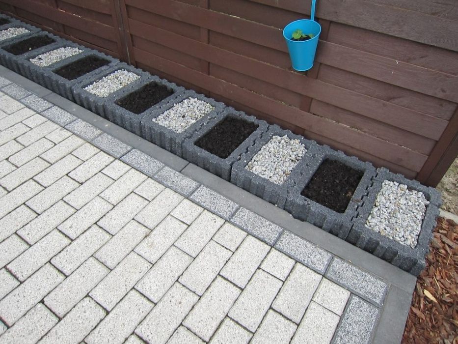 GAZON Donica Betonowa Prostokątna Mała 40x28x20cm KOLOR GRAFIT