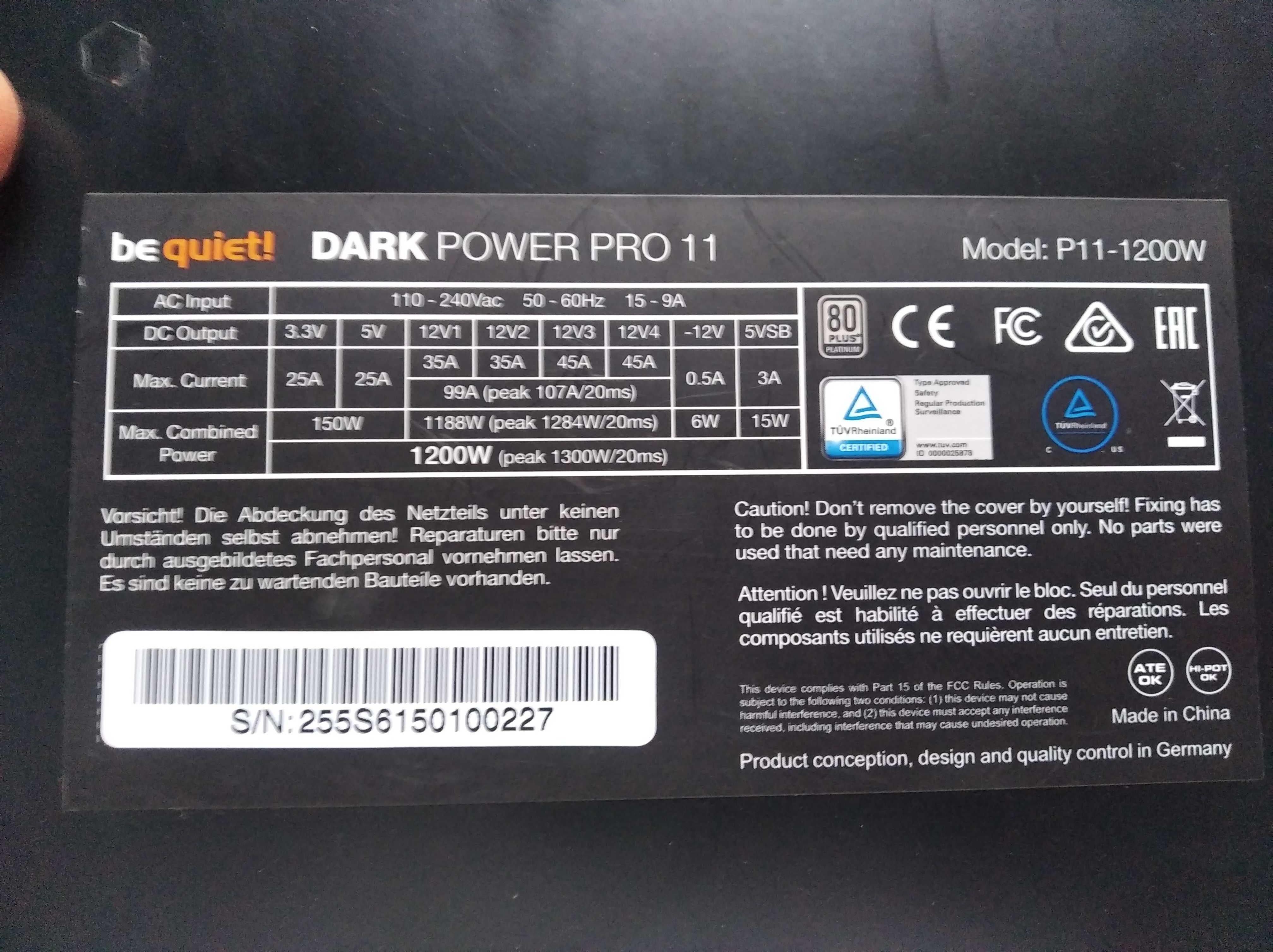 Блок питания для ПК be quiet Dark Power Pro 11 1200 w