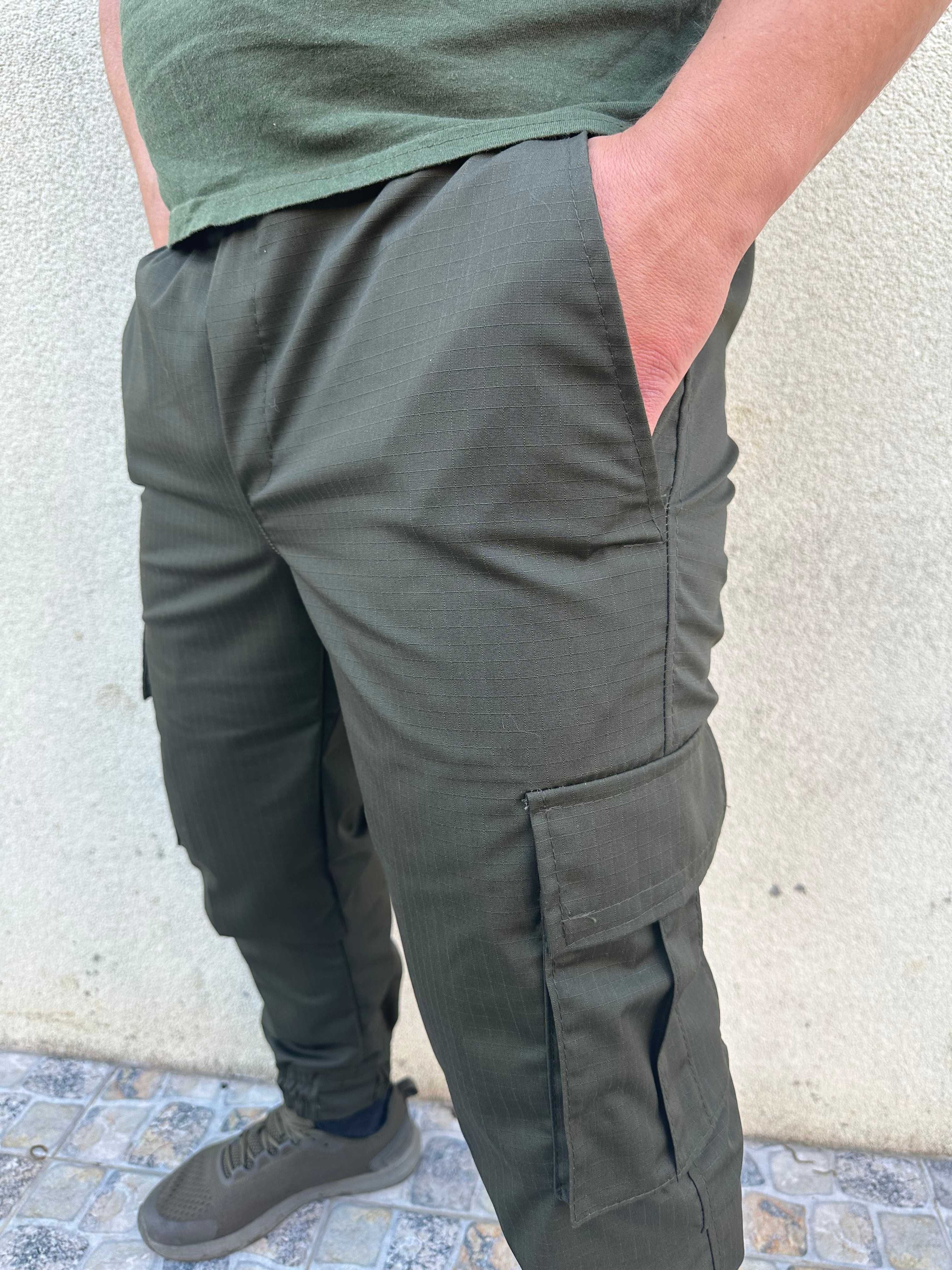 Штани хаки карго на резинке/ штани ЗСУ / брюки олива резинка карго
