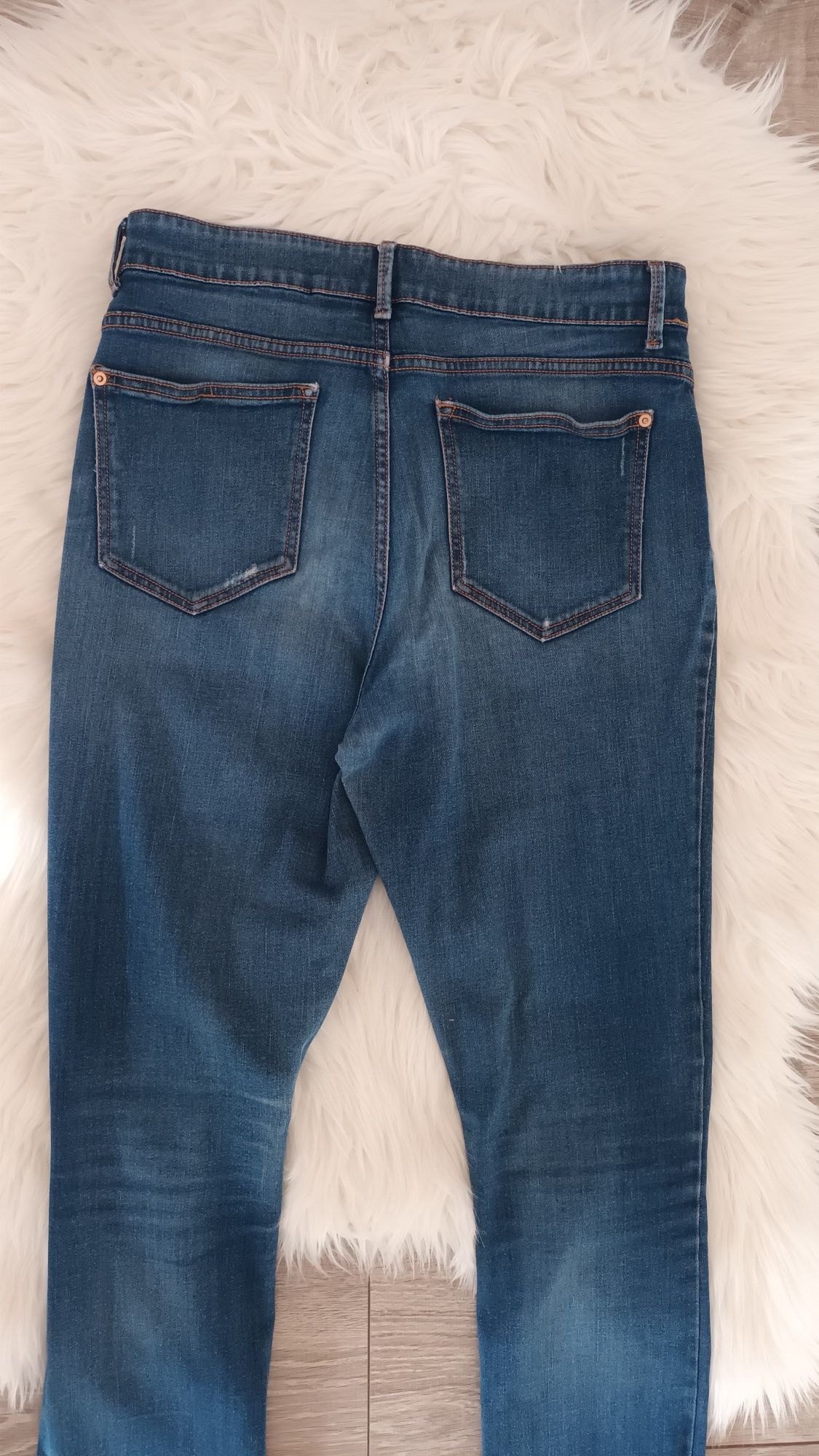 Esmara lidl spodnie jeansy rozm 38 M skinny niebieskie przetarcia