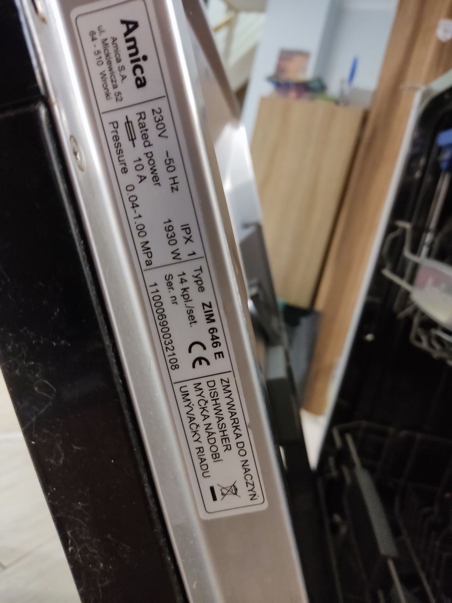Zmywarka Amica ZIM646 myje ale nie grzeje wody