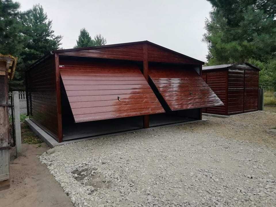 Garaż drewnopodobny 6x5, 6x6, garaże blaszane profil zamknięty, wiaty