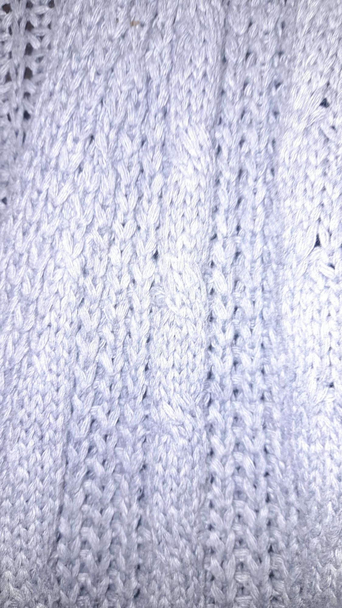 Sweter długi szzary,gruby splot r.XL/XXL