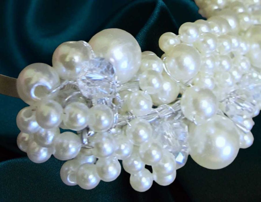 Cute Cute Роскошный обруч-диадема ручной работы из жемчужин