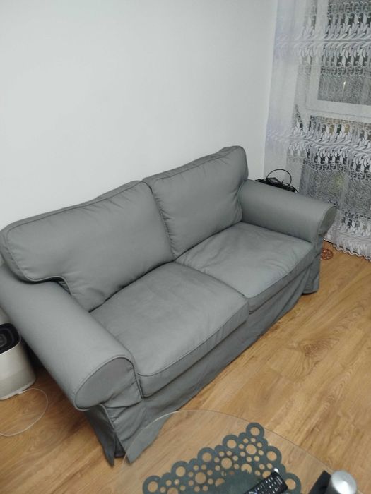 Sofa 2-osobowa, szara, Ektorp.