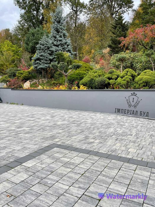 Бруківка,бордюр,поребрик,квітник,палісад