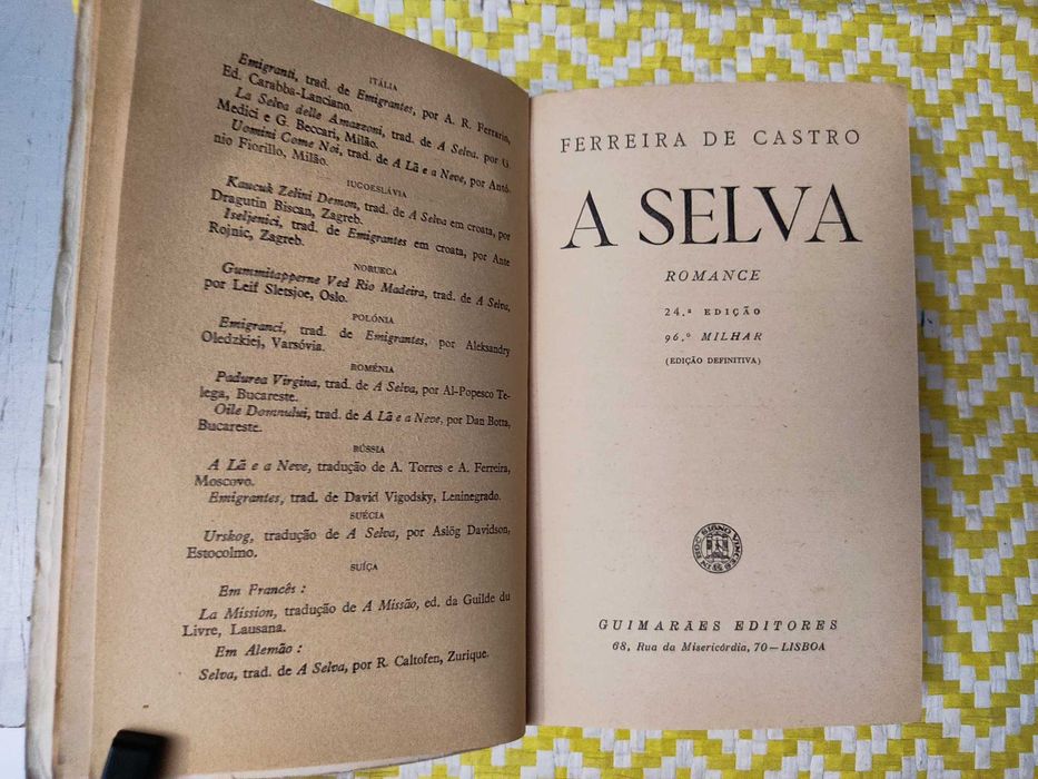 OBRAS DE FERREIRA DE CASTRO
Edição: Guimarães Editores