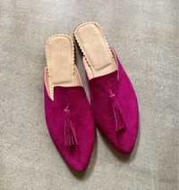 Sapatos mule cor de rosa