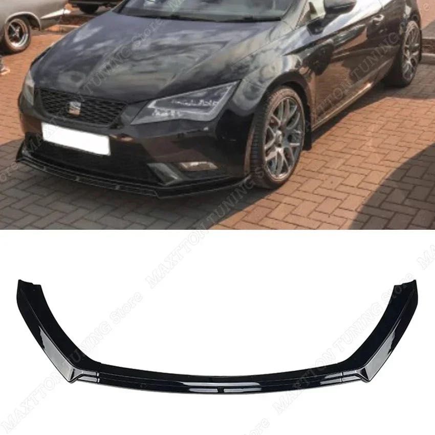 Сплитер накладка на передний бампер Seat leon губа бампера сиат леон