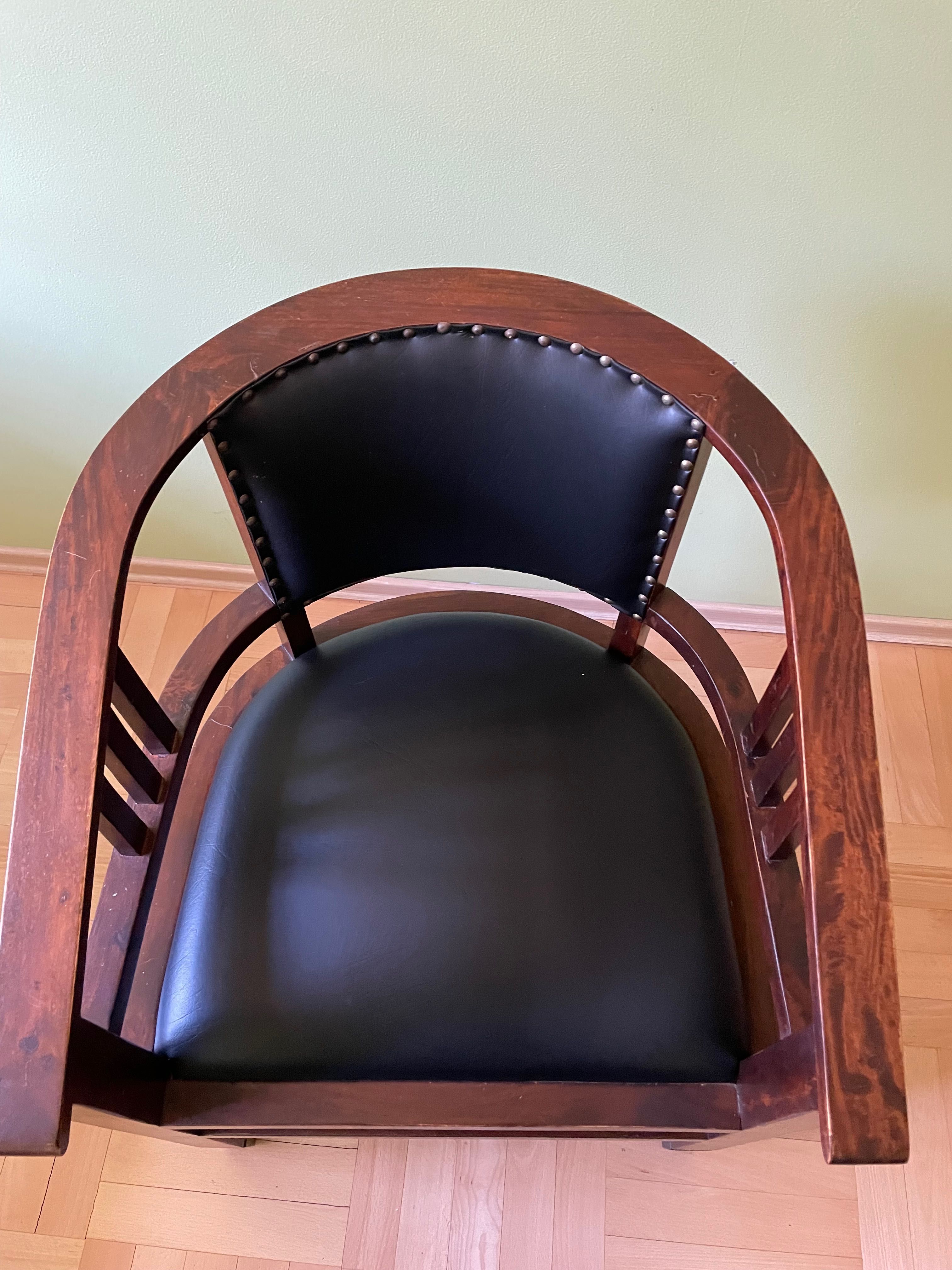Krzesło/fotel kolonialny skórzany