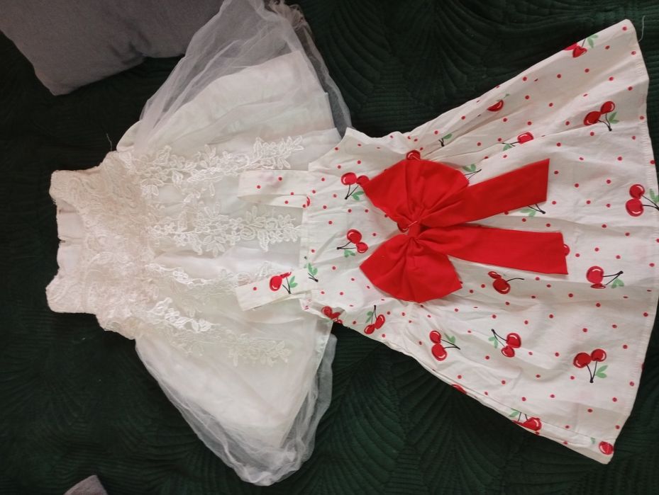 Biała sukienka chrzest,nowe buciki plus gratis 74/80