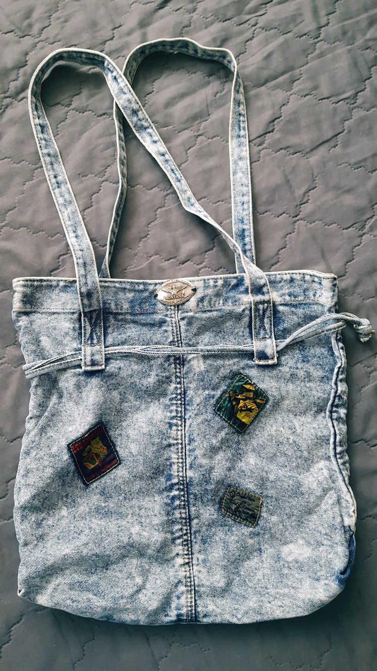 Torba torebka jeansowa denim autentyczne retro z lat '80