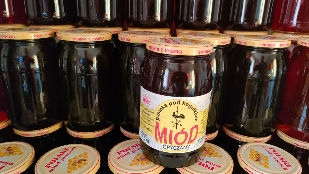 Miód gryczany - 6 słoików 0,9l