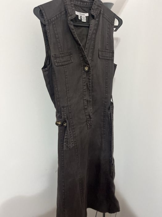 Conjunto casaco e vestido castanha