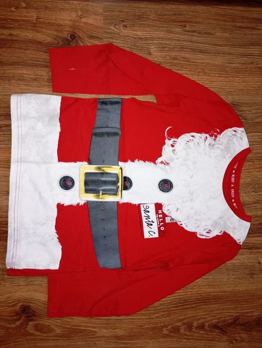 Strój przebranie koszulka Mikołaj roz.6-7 lat