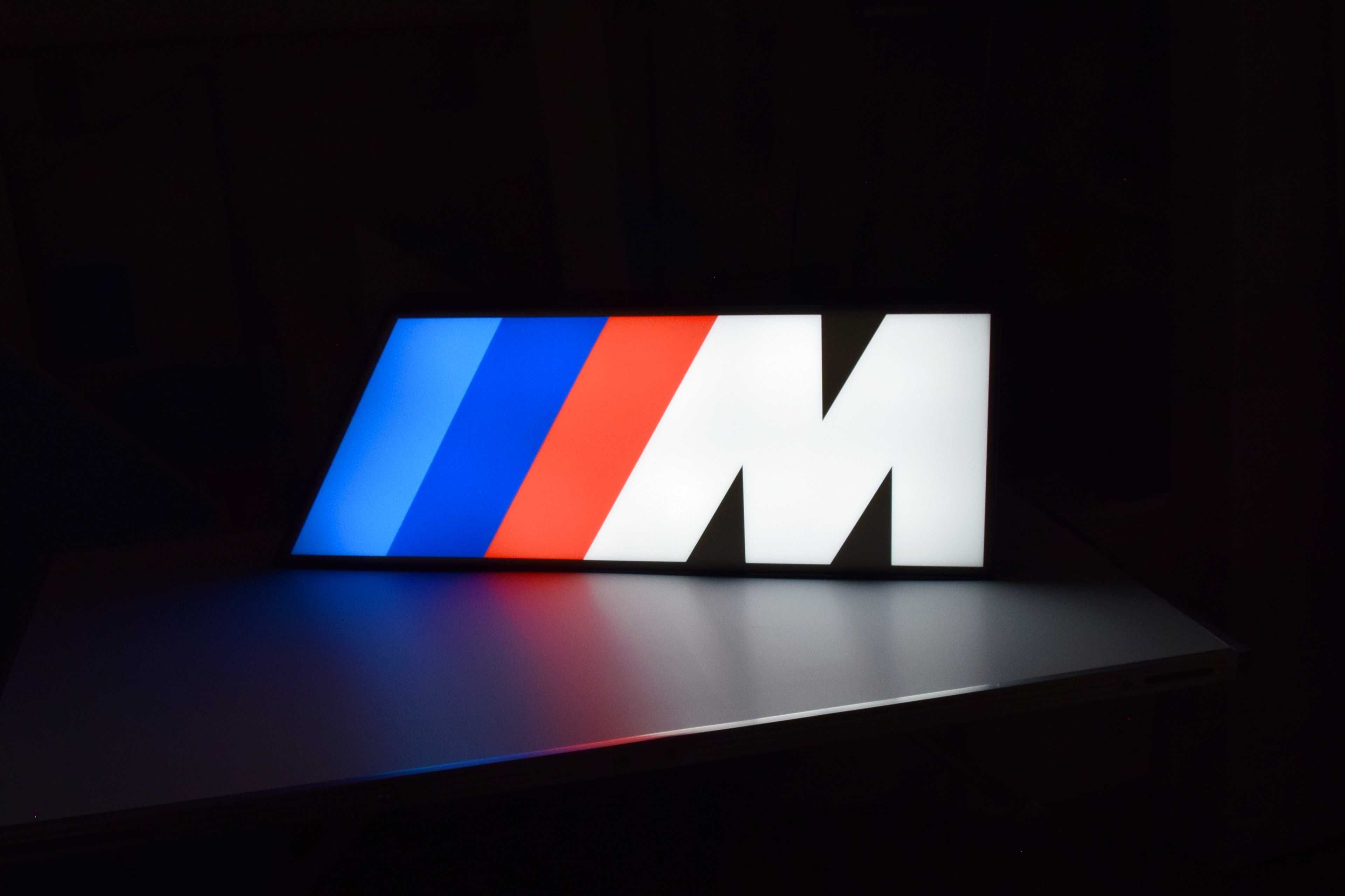 LED Neon BMW MPOWER, Logo świecące 3D, Znaczek, Reklama, Baner