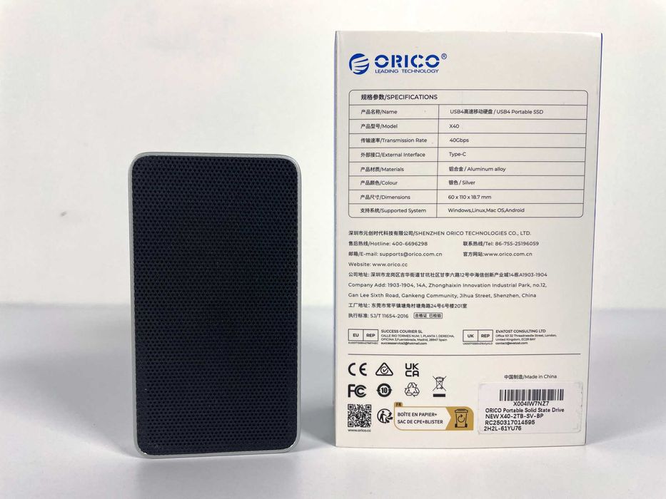 ORICO X40 Портативний зовнішній SSD 2ТБ USB 4.0 40Gbps 3800MB/s