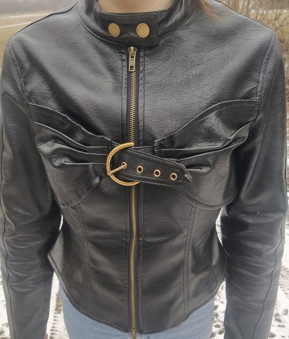 Куртка кожанка корсетна