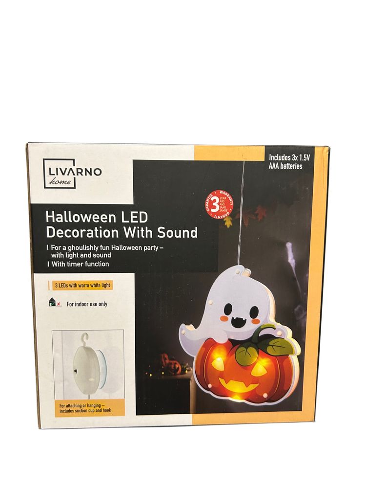 Lampka LED z dźwiękiem, dekoracja na halloween nr.8009