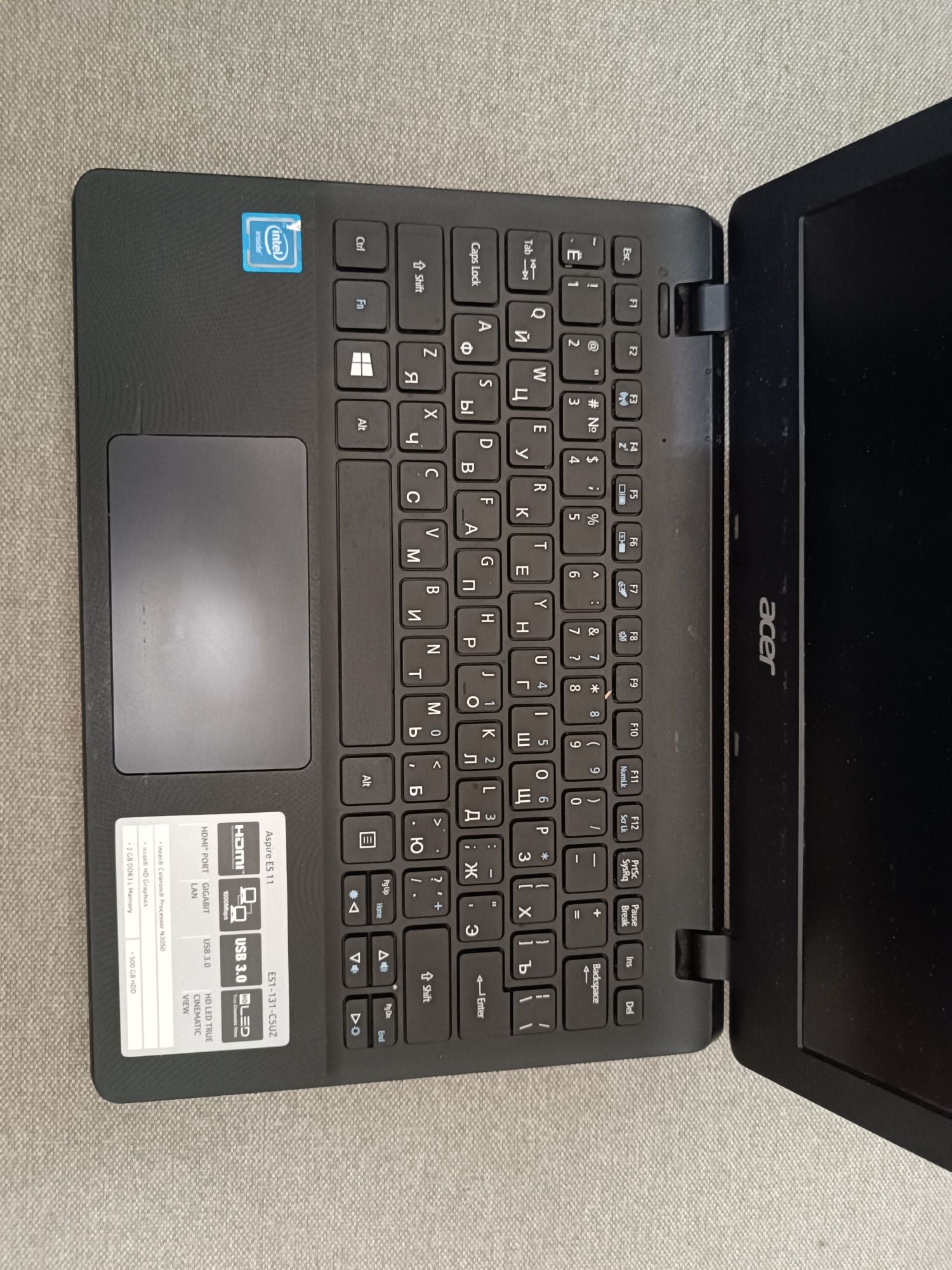 Ноутбук Acer Aspire ES1-131-C5UZ Celeron N3060 1.6Ghz 4GB DDR3 500Gb