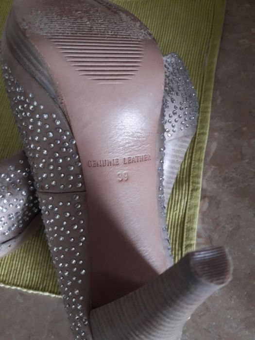 Buty r.39 szpilki czółenka, z kryształkami, wizytowe, do ślubu