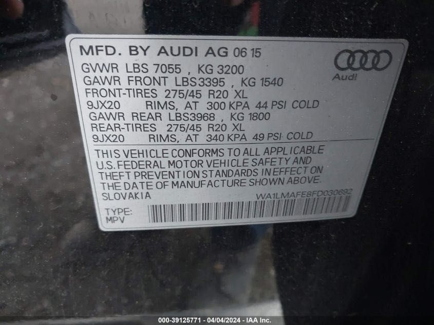 Audi Q7 3.0 TDI Prestige 2015