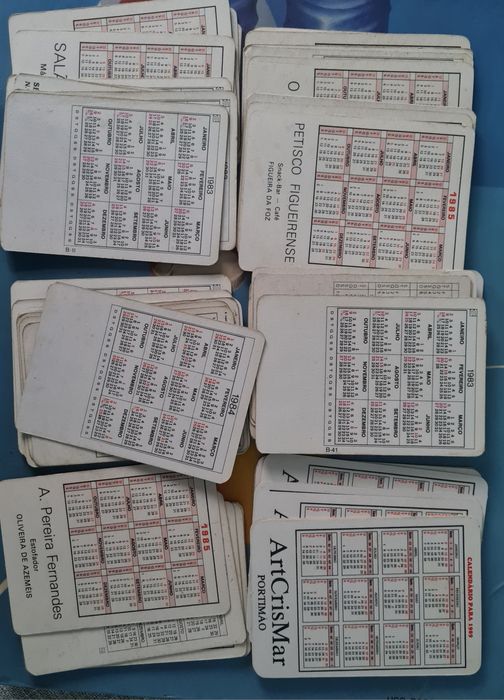 Calendarios de 1983/84/85/89.