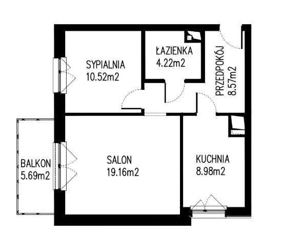 Na wynajem słoneczne mieszkanie dwupokojowe w nowym budownictwie.
