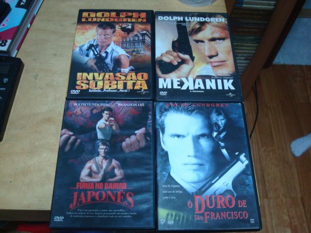 8 dvds originais dolph lundgren,piloto de elite ,comando de resgate