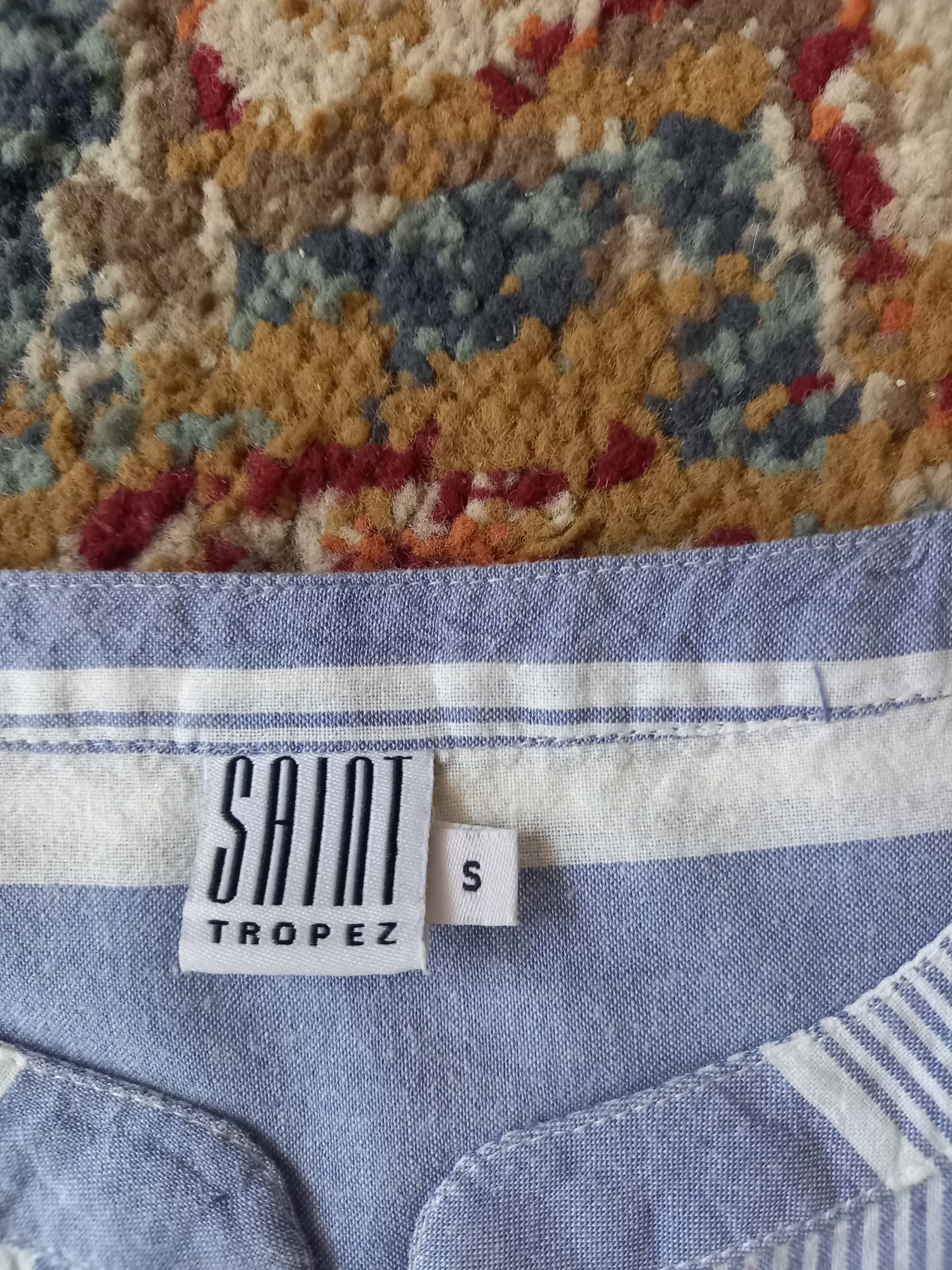 Tunika bialo niebieskie paski prosta firmy SAINT rozmiar S
