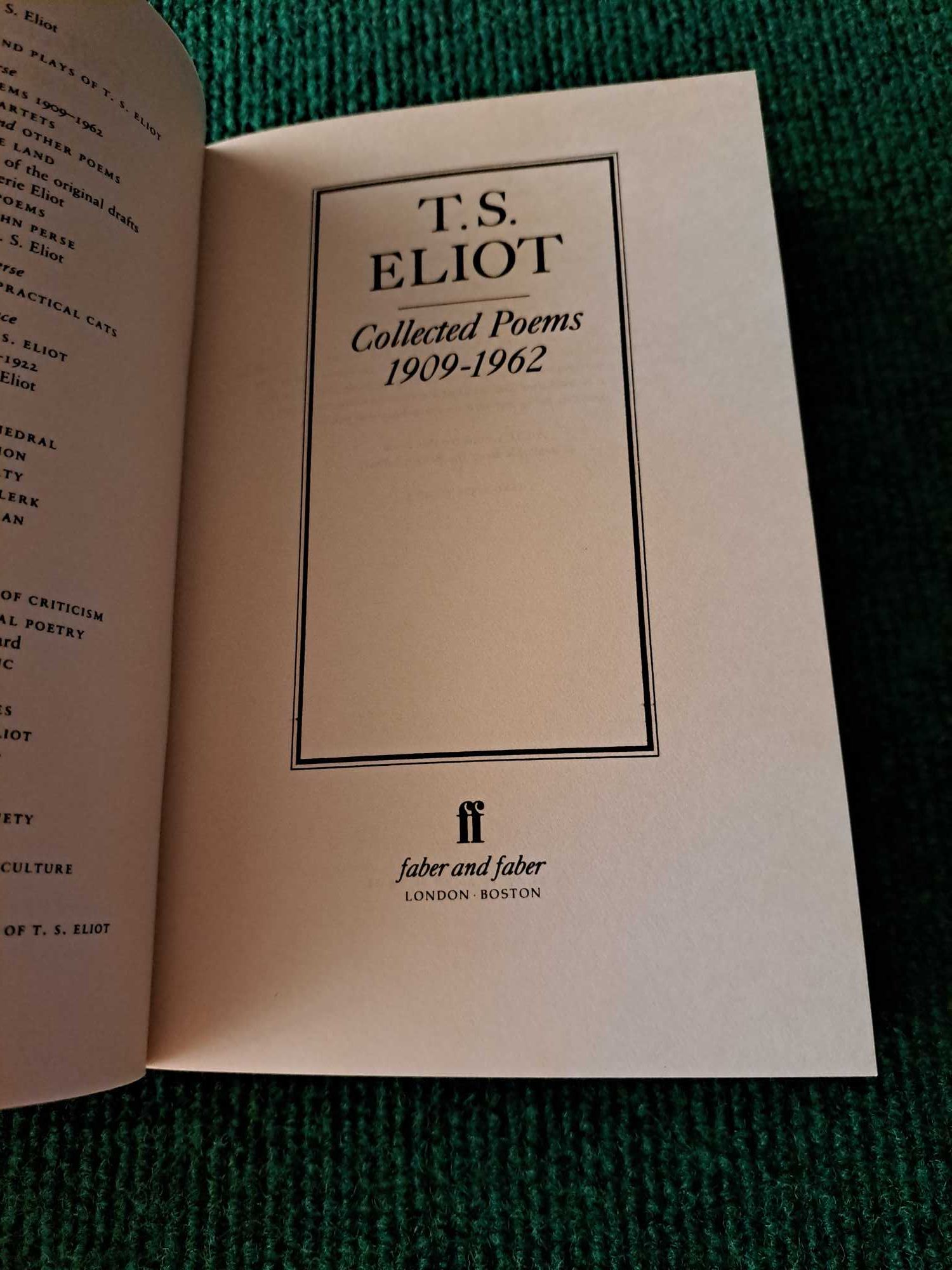 Collected Poems 1909/1962 - T.S. Eliot