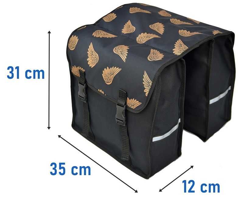 Sakwa na bagażnik, torba rowerowa 2x15L - skrzydła