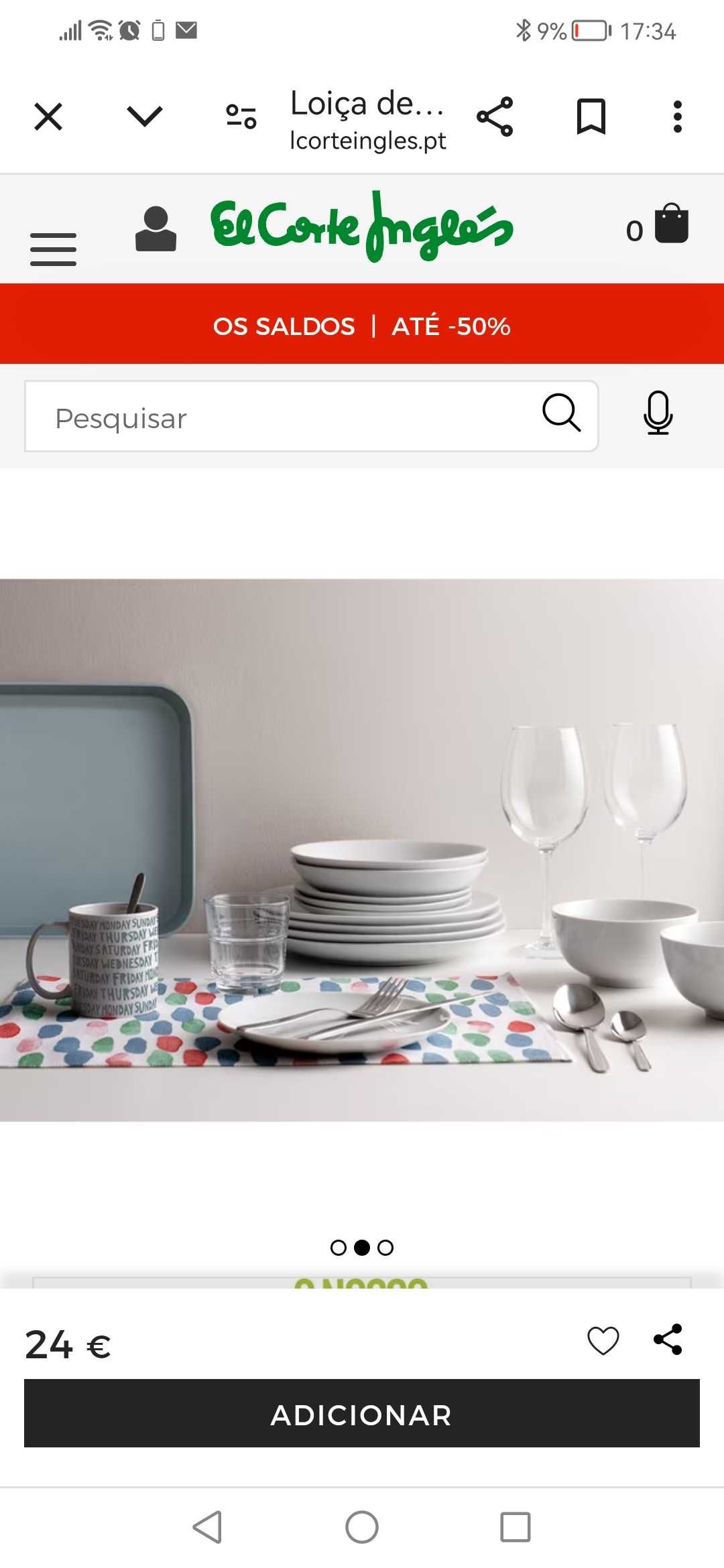 Serviço de mesa branco 18 peças