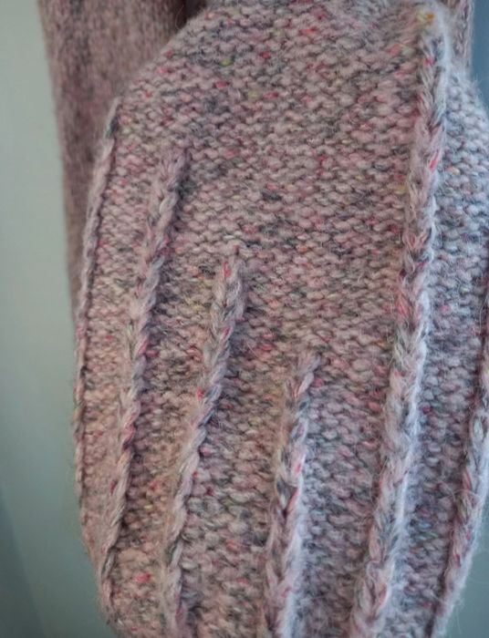 Komplet czapka szalik melanż puder