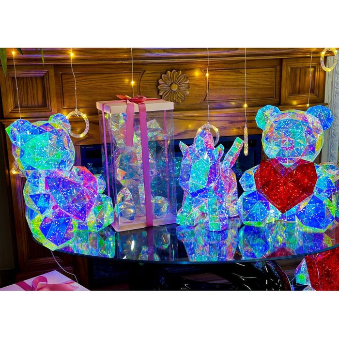 Світлодіодний нічник Teddy 40см Ведмедик з серцем від USB