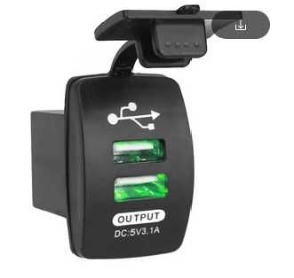 Carregador USB duplo para carro, auto caravana, barcos