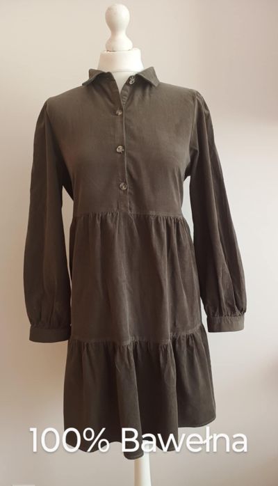 Sukienka sztruksowa khaki Chicorée rozm M