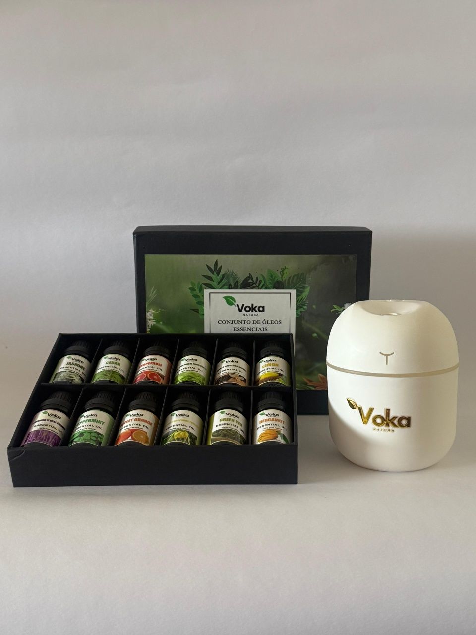 Paz & Equilíbrio: Kit de 12 Óleos Essenciais + Difusor - Aromaterapia