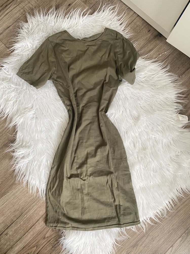 Sukienka obcisła Missguided S mini khaki
