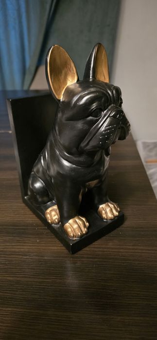 Buldog francuski, podpórka pod książki, figurka unikat