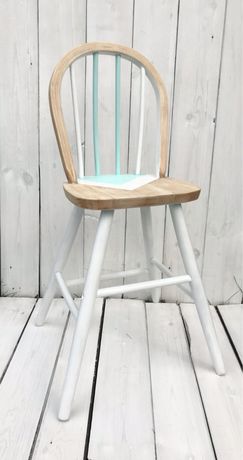 Krzesełko patyczak dziecięce biało miętowe